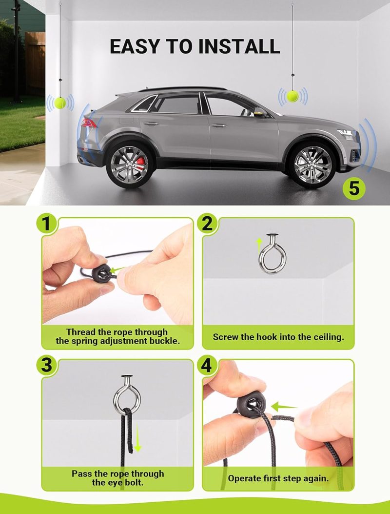 2-Packs Tennis Ball Garage Parking Aid With Non-Elastic String - Image 4