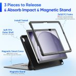 SEYMAC stock Case for Samsung Galaxy Tab A9+ Plus 11'' Auto Sleep/Wake Case with Magnetic Multi-Angles Stand Card Slot for Galaxy Tab A9+/ A9 Plus 11'' SM-X210/X216/X218 (Black) - Black - Image 6