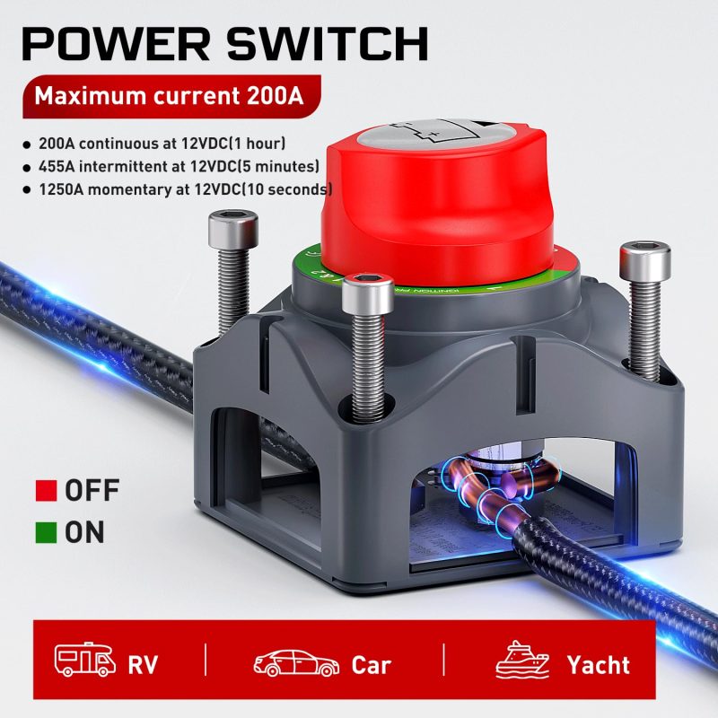 Nilight - 90015A Battery Switch 12-48V Waterproof Heavy Duty Battery Power Cut Master Switch Disconnect Isolator For Car Vehicle Rv And Marine Boat (On/Off) - Image 2