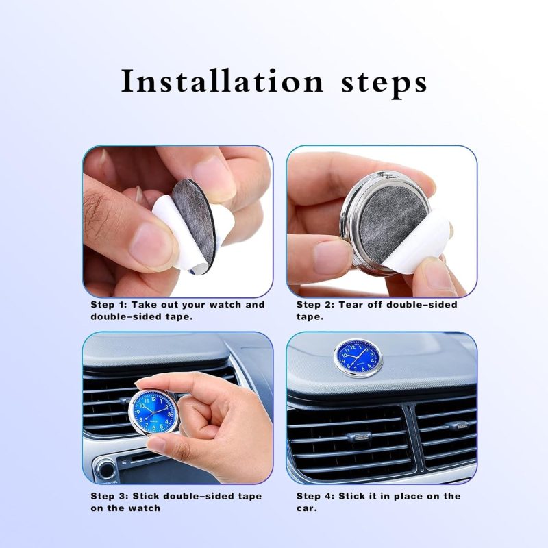 2 Pcs Mini Car Clock For Dashboard - Image 6