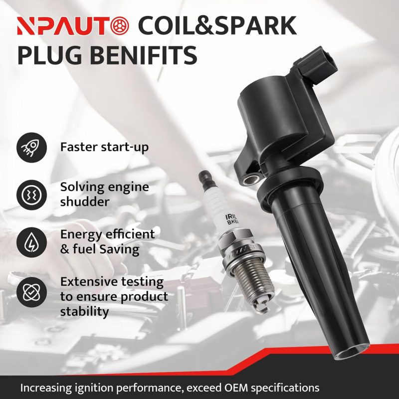 Ignition Coil Pack Spark Plugs Combo Fit For 2.0 2.3 Ford Escape Focus Transit Connect 2004 2005 2006 2007 2008 2009 2010 2011 - Image 2