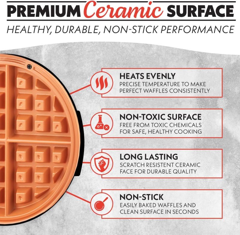 Gourmia Belgian Waffle Maker – Compact Design With Upright Storage - Image 6