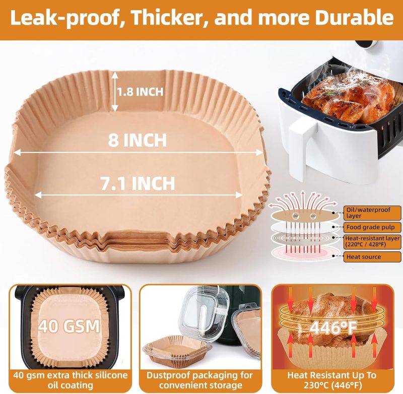 Air Fryer Paper Liners For 3-6 Qt - Image 3