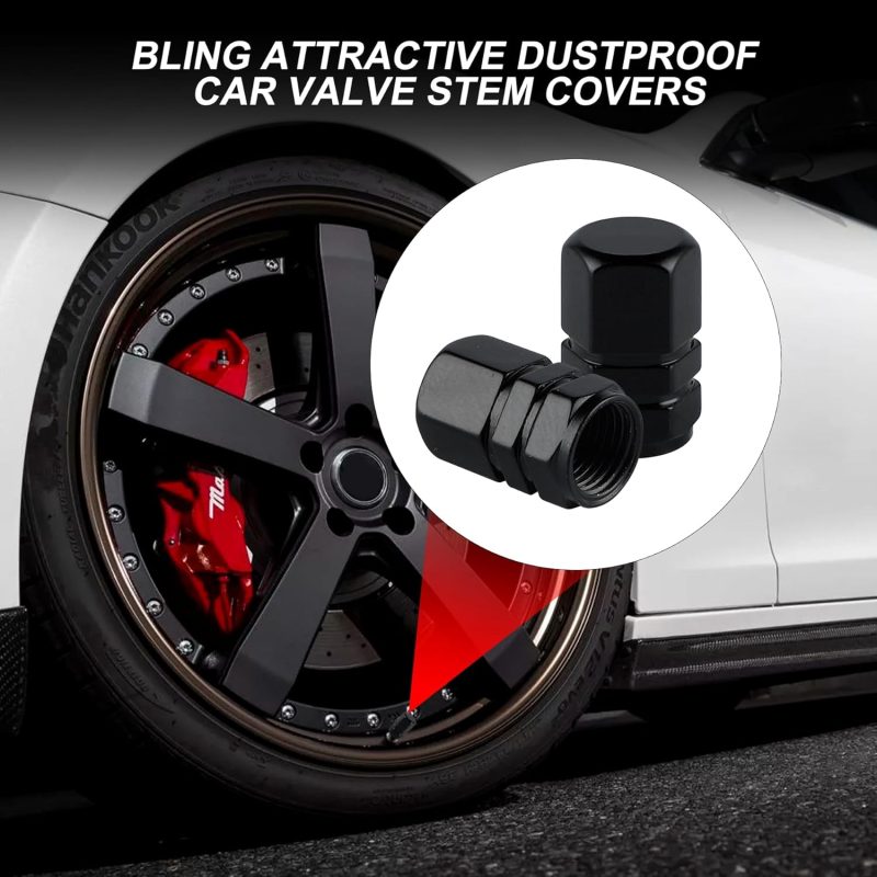 Alpmosn Aluminum Tire Stem Valve Caps Wheel Valve Covers Car Dustproof Tire Cap Cover Accessories - Image 6