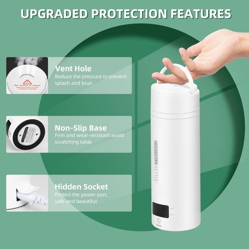 Travel Electric Kettle Portable Small Mini Tea Coffee Kettle Water Boiler - Image 6