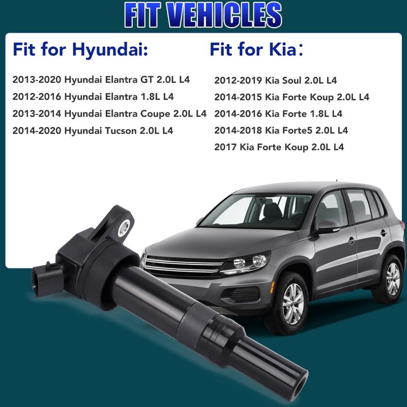 Set Of 4 Ignition Coil Pack Spark Plugs Fits For 2012 2013 2014 2015 2016 Hyundai Elantra Tucson Kia Soul Forte 2.0 1.8 L4 Replaces# Uf651 C1804 - Image 4