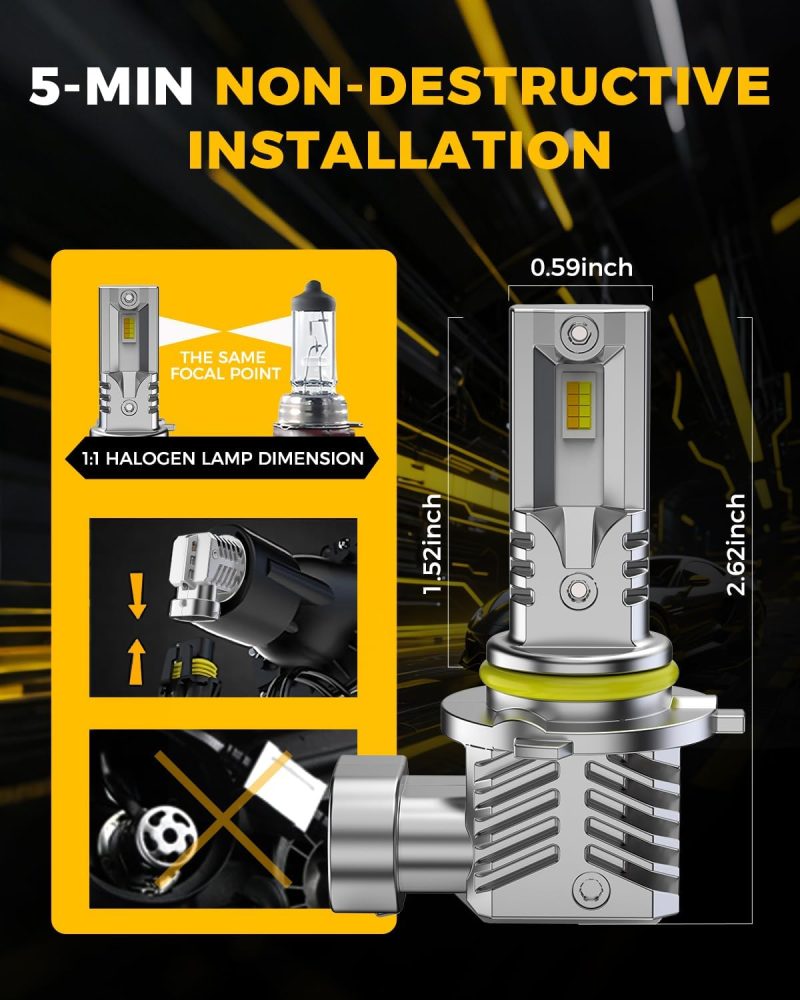 Bmt Xms 9006 Hb4 Fog Light - Switchback 6500K White/3000K Amber Yellow - Dual Color White Yellow Driving Fog Lights - Image 5