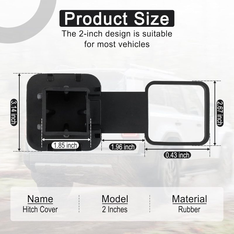 Uyye 2 Inch Rubber Trailer Hitch Cover - Image 2