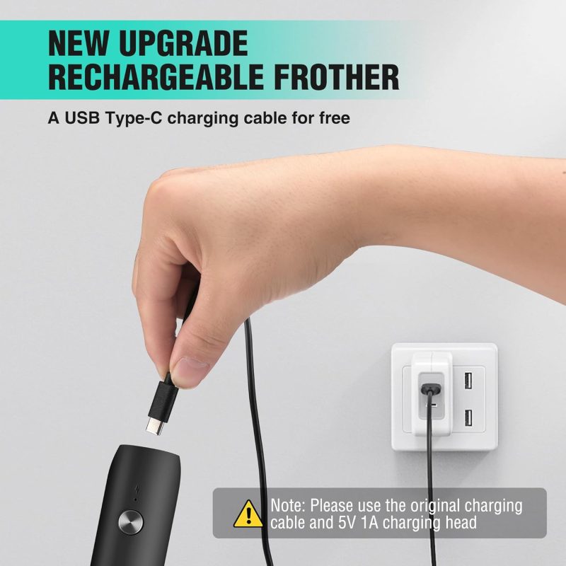 Haushof Powerful Rechargeable Milk Frother Wand - Image 2