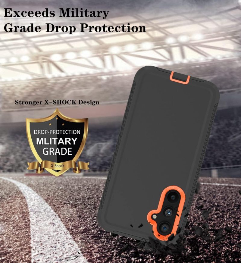 A54 Phone Case for Galaxy A54 5G - Black Orange - Image 4
