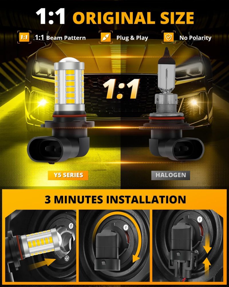 Auxbeam 9005 H10 Led Fog Light Bulbs High Power 50W 3020 Smd Bulb For Fog Light - Image 2