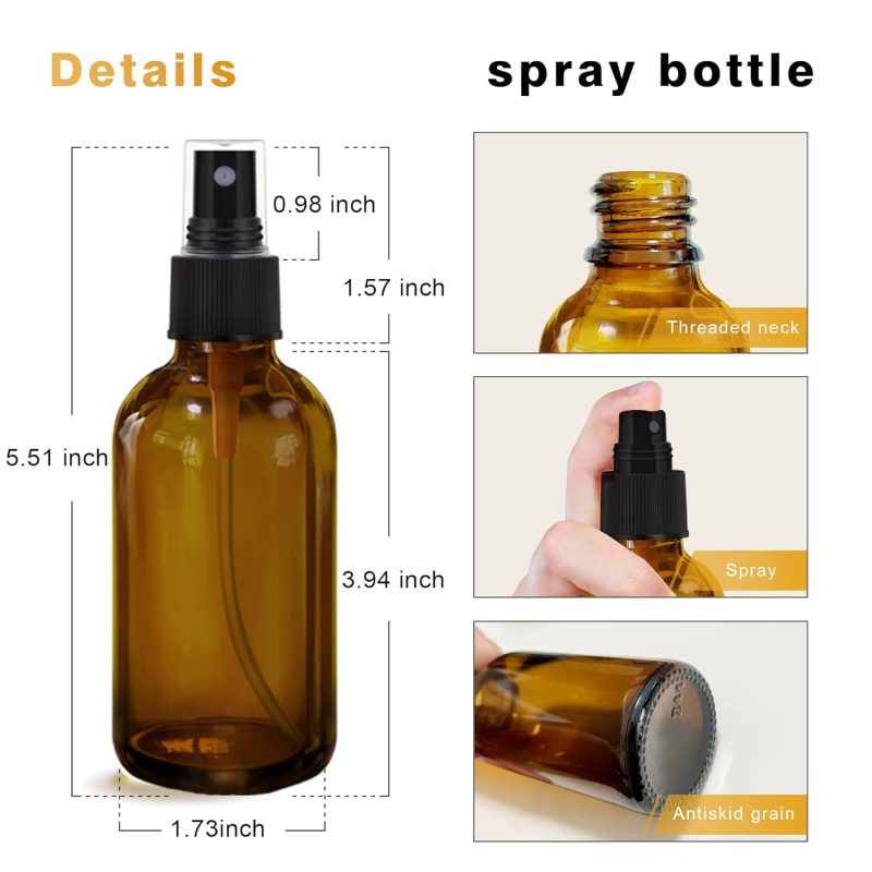 Amber Glass Spray Bottles 4Oz - Image 2