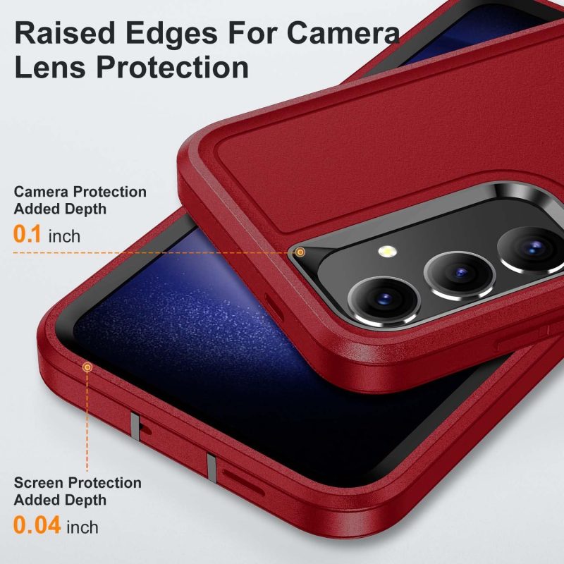 S25 Phone Case for Galaxy S25 - Red+Black - Image 4