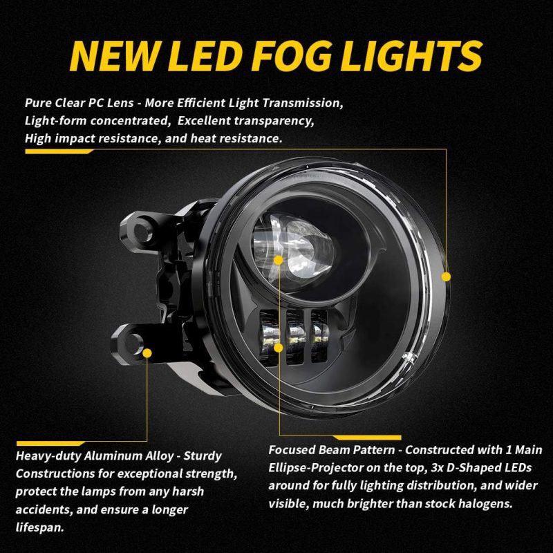 Z-Offroad New Led Fog Lights Driving Lamps Assembly Replacement For 2016-2022 Tacoma 2009-2013 Camry Corolla 2014-2022 4Runner 2014-2019 Tundra Truck - Image 3