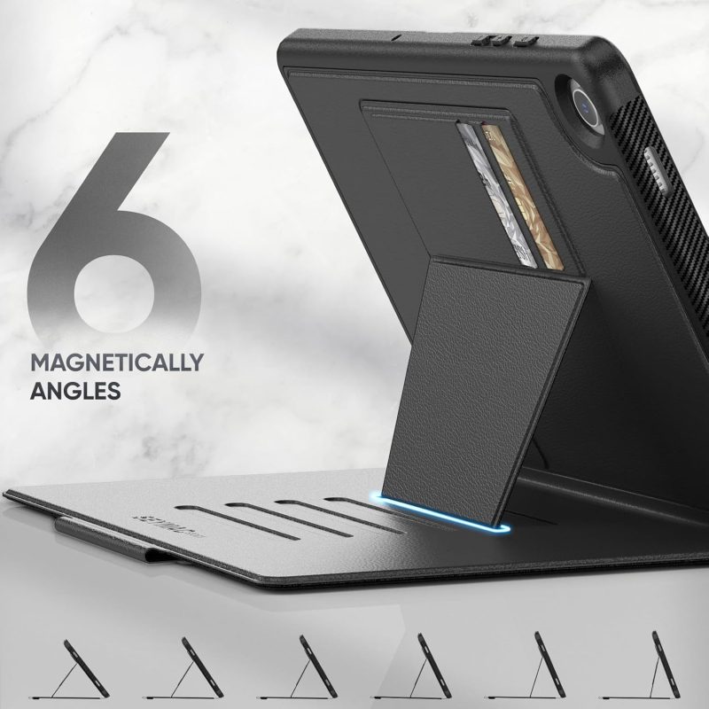 SEYMAC stock Case for Samsung Galaxy Tab A9+ Plus 11'' Auto Sleep/Wake Case with Magnetic Multi-Angles Stand Card Slot for Galaxy Tab A9+/ A9 Plus 11'' SM-X210/X216/X218 (Black) - Black - Image 2