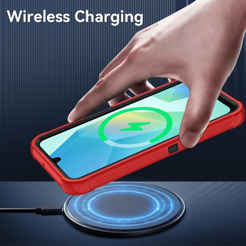 A16 Hybrid Protective Case for Galaxy A16 5G - Bright Red/Black - Image 5