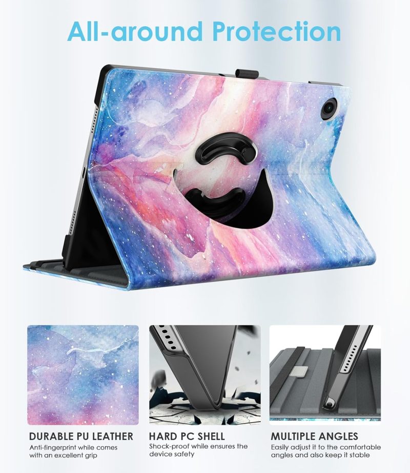2023 TiMOVO Rotating Case for Samsung Galaxy Tab A9+/A9 Plus 11 Inch 2023 90 Degree Rotating Stand Cover Support Auto Wake Sleep for Galaxy Tab A9+ Tablet SM-X210/X216/X218 Dreamy Nebula - Image 4