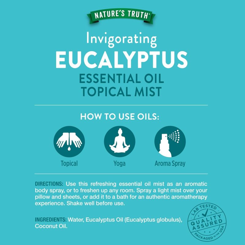 Nature'S Truth Eucalyptus Mist Spray 2.4 Fl Oz | Pure Essential Oil For Aromatherapy - Image 2
