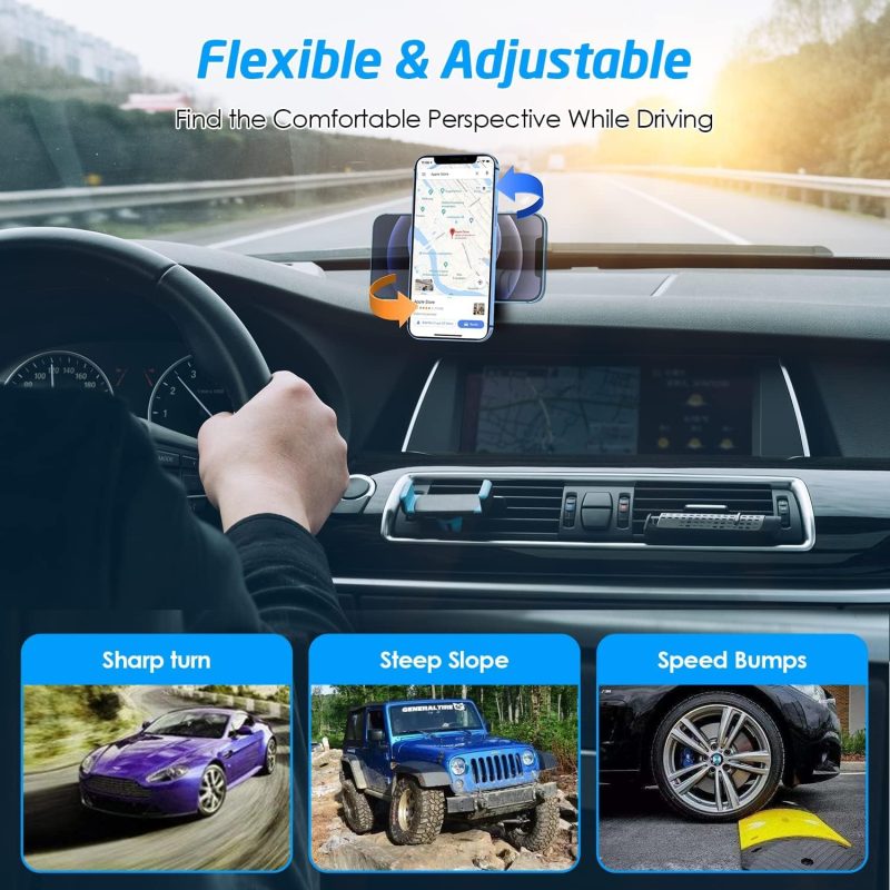 Wixgear Universal Stick On Swivel Mount (2 Pack) Dashboard Magnetic Phone Holder For Car - Image 2