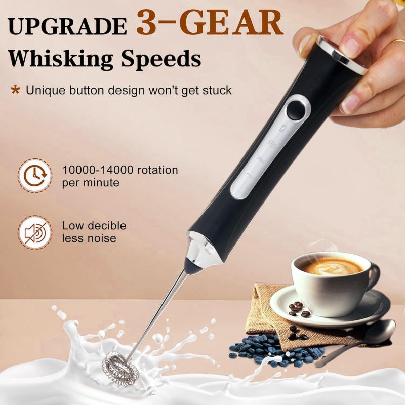 Rechargeable Milk Frother Handheld For Coffee - Image 3
