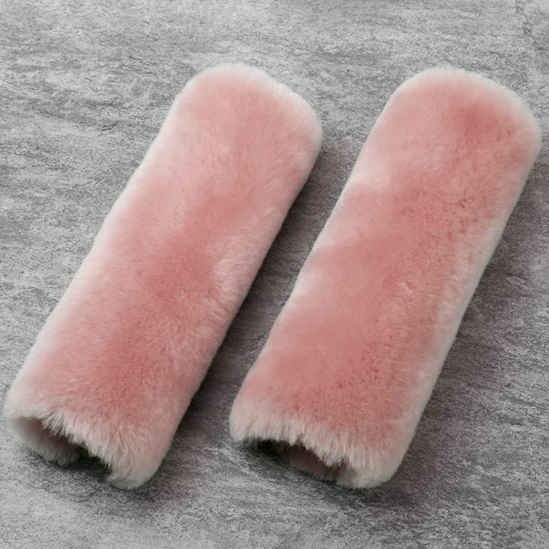 Ogland Genuine Sheepskin Soft Fuzzy Car Seat Belt Pad - Image 2
