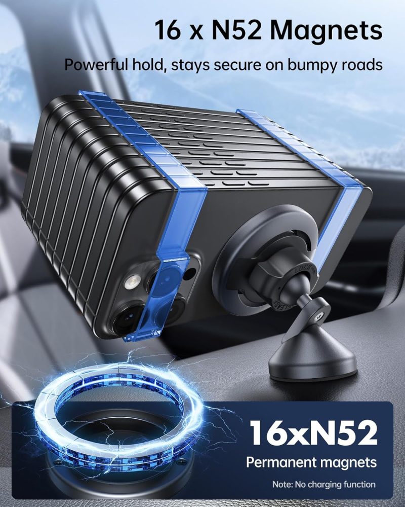 Syncwire For Magsafe Car Mount - 360 Rotation Magnetic Phone Holder For Car Dashboard - Image 2