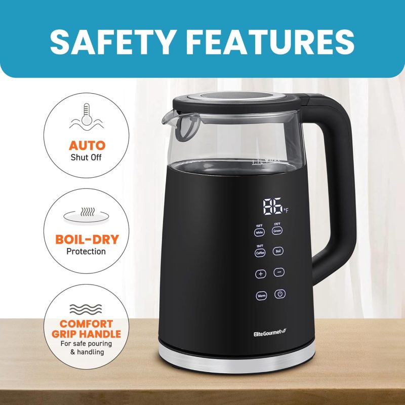 Elite Gourmet Ekt8717 1.7L Dual Wall Cool Touch Electric Tea Kettle - Image 5