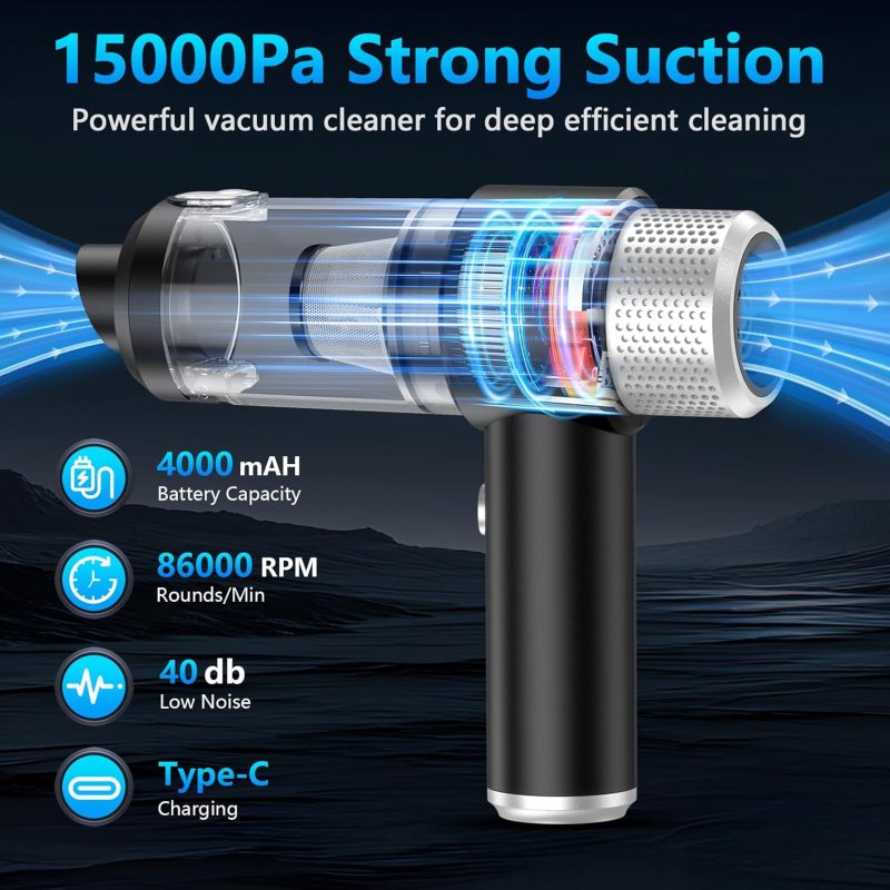 Handheld Car Vacuum Cleaner - 15000Pa High Power Portable Vacuum - Image 2