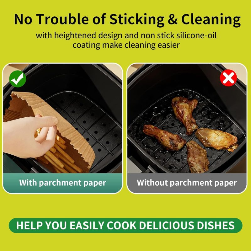 100 Pcs Air Fryer Disposable Paper Liners - Image 2