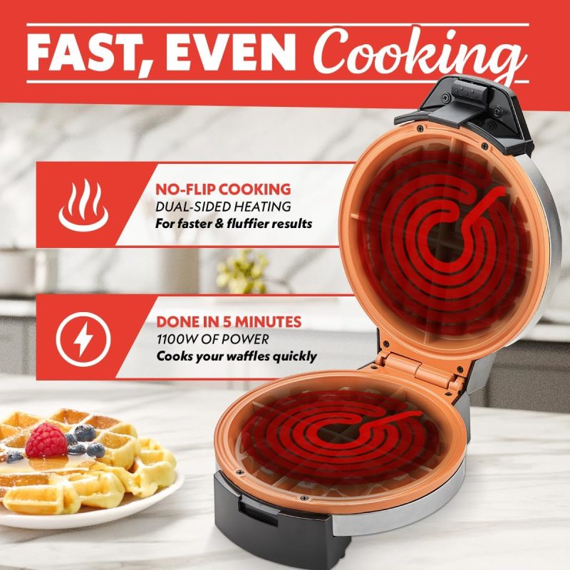 Gourmia Belgian Waffle Maker – Compact Design With Upright Storage - Image 4