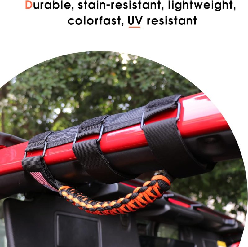 Handles Grab Roll Bar Grab Handles Grip Handle For Jeep Wrangler Accessories Tj Jk Jl Gladiator Jt Utv Atv - Upgrade Metal Buckle - Image 4