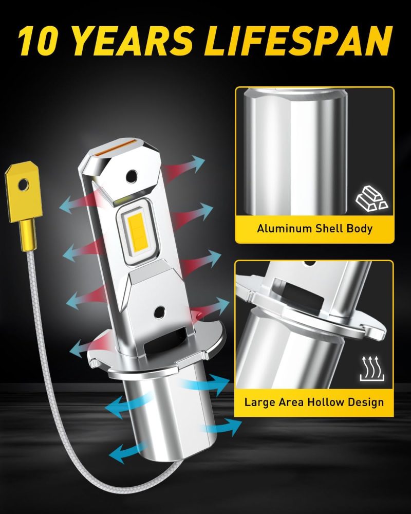 Auxito H3 Led Bulb Yellow 3000K - Image 6