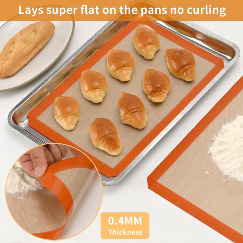 2-Pack Silicone Baking Mats – Non-Stick Reusable Bpa-Free Oven Liners - Image 3