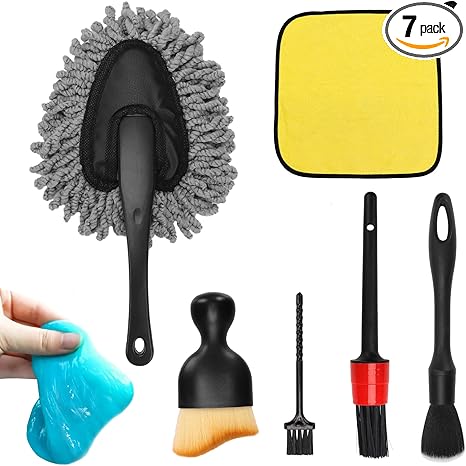 Car Interior Duster Detailing Brush Set Cleaning Gel Kit