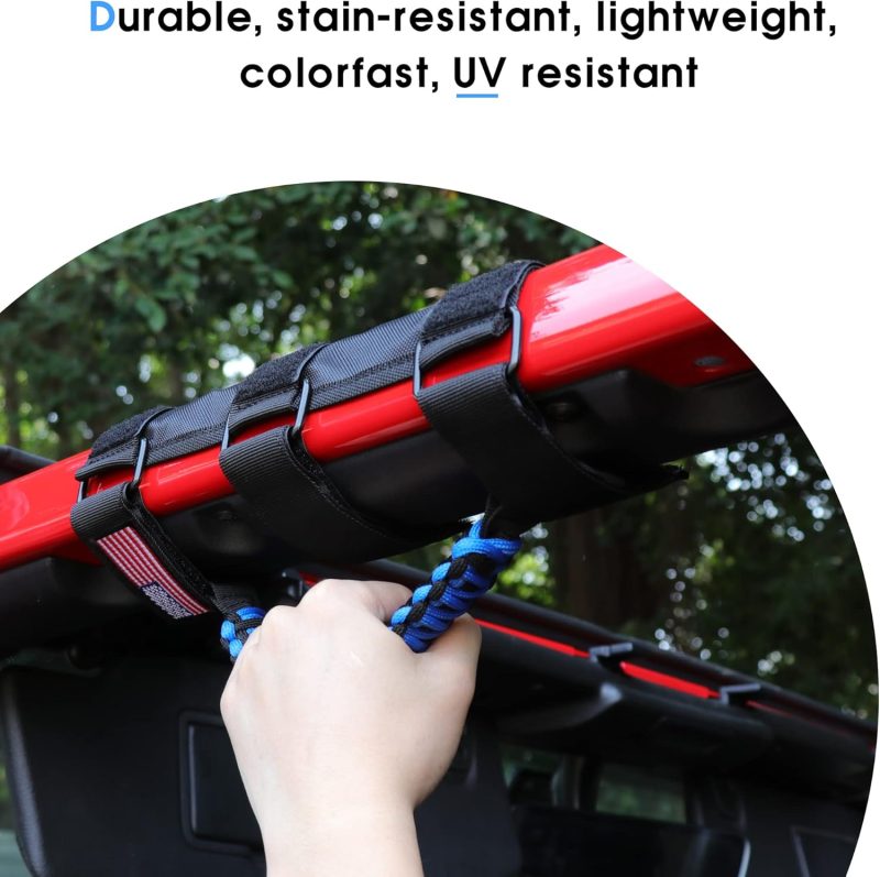 Handles Grab Roll Bar Grab Handles Grip Handle For Jeep Wrangler Accessories Tj Jk Jl Gladiator Jt Utv Atv - Upgrade Metal Buckle - Image 4