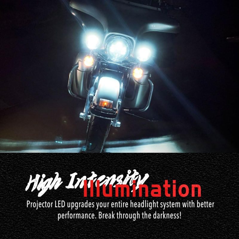 Truckmall 7 Inch Led Headlight Fog Passing Lights Dot Kit Ring Motorcycle For Touring Road King Ultra Classic Electra Street Glide Tri Cvo Heritage Softail Slim Deluxe Fatboy Chrome - Image 4