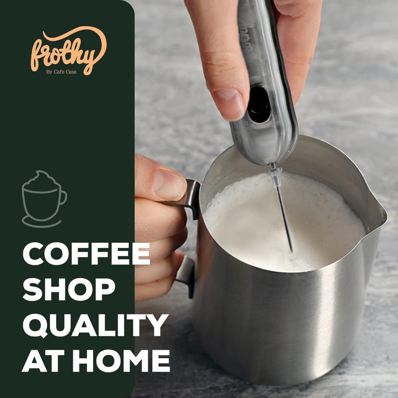 Café Casa Milk Frother For Coffee - 2 Speed Handheld - Image 2