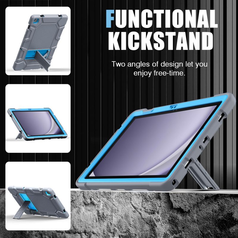 2024 Case for Samsung Galaxy Tab A9+/A9 Plus 11” 2024 Model (SM-X210/X216/X218) Heavy Duty Shockproof Rugged High Impact Protective Case Grey - Image 3