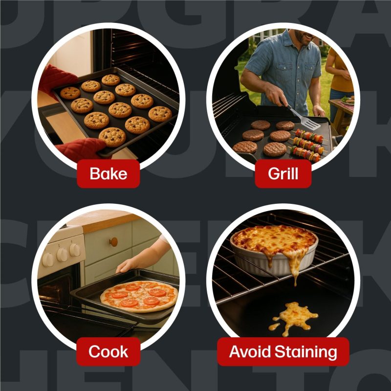 Cooks Innovations Non-Stick Oven Protector Mat - Heavy Duty Nonstick Oven Rack Liners To Protect Convection - Image 5