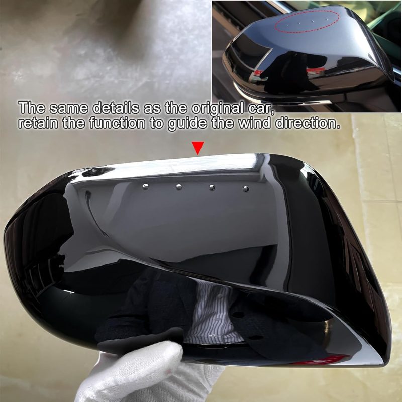 Cke Compatible With Toyota Camry 2025 2024 2023 2022 2021 2020 2019 2018 Accessories Car Exterior Door Side Rearview Mirror Guard Cover Trim Caps -Glossy Black - Image 3