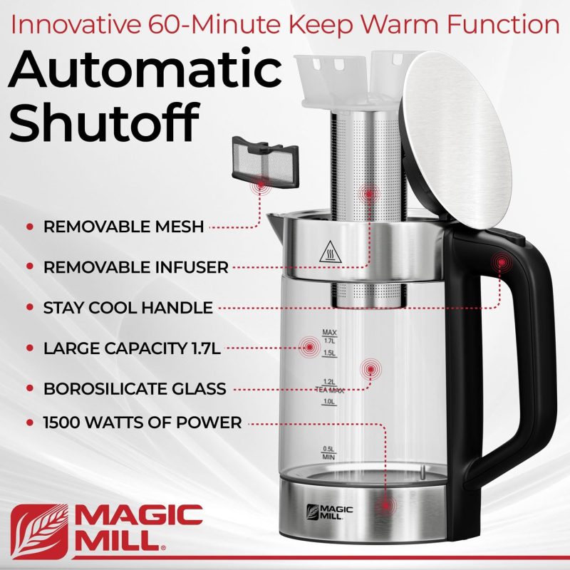 Magic Mill Pro Electric Kettle With Tea Infuser And Temperature Control - Keep Warm Function - Image 2