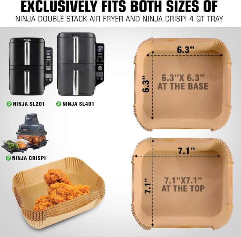 Air Fryer Liners For Ninja Doublestack Sl401 8-10Qt: Disposable Paper Liners For Sl201 8Qt - Image 2