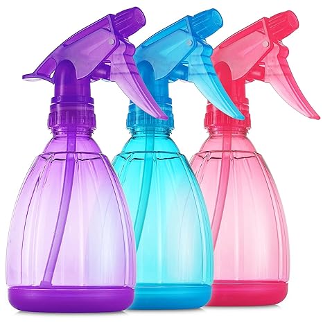 Dilabee Plastic Spray Bottles - 12Oz (3 Pack) Water Spray Bottle For Hair