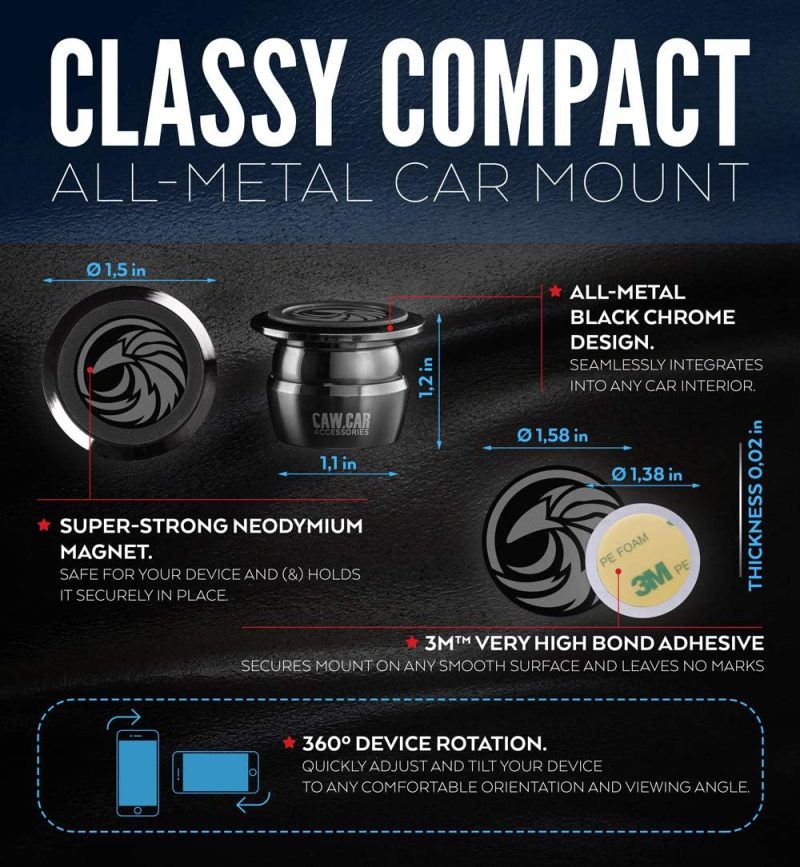 Universal Car Phone Mount Magnetic - All-Metal Car Mount For Smartphone & Gps - Cell Phone Holder For Car Dashboard. +100 To Safeness & Comfort - Image 5