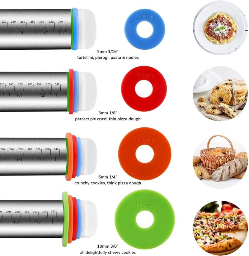 Stainless Steel Rolling Pin And Silicone Mat Set - Image 5