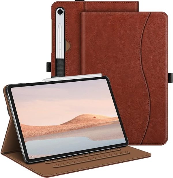 S10 Fintie Case for Samsung Galaxy Tab S10 Lite/ S10 FE/ S9 FE 5G 10.9 Inch/Tab S9 11 Inch with S Pen Holder Multi-Angle Viewing Protective Cover with Pocket Auto Sleep/Wake Brown