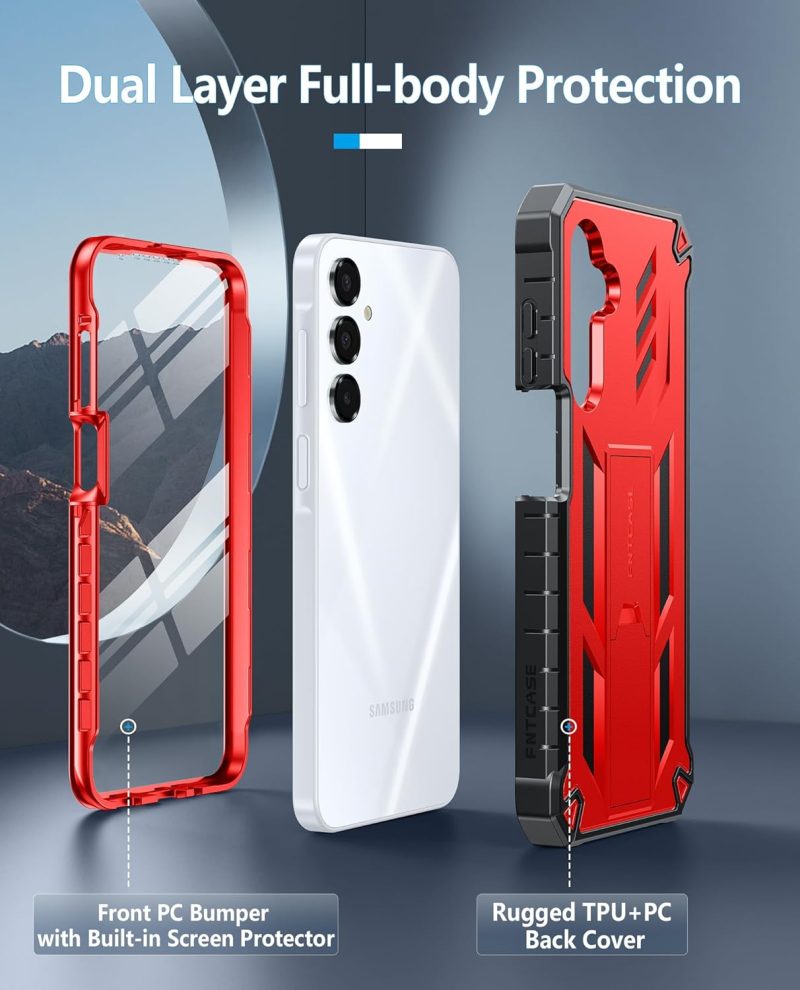 FNTCASE Hybrid Protective Case for Galaxy A16-5G - Red - Image 3