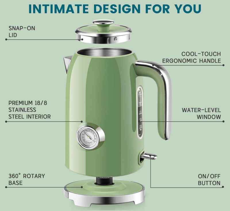 Susteas Electric Kettle - 57Oz Hot Tea Water Boiler With Thermometer - Image 3