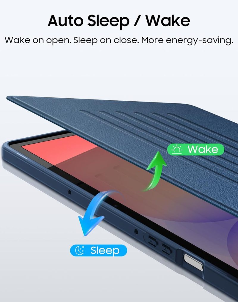 S10 Fintie Magnetic Stand Case for Samsung Galaxy Tab S10 Lite/ S10 FE/ S9 FE 5G 10.9 Inch/Tab S9 11 Inch Multi-Angle Viewing Rugged Soft TPU Back Cover with S Pen Holder Auto Wake/Sleep Navy - Image 5