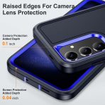 Designed for Samsung Galaxy S25 Case 3 In 1 Military Grade Protective Case Cover Silicone Heavy Duty Rugged Shockproof for Galaxy S25 Phone Case (Navy+Blue) - Image 4